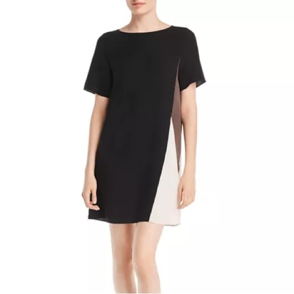 Eileen Fisher Silk Color Block Shift Dress, size medium - Picture 1 of 7